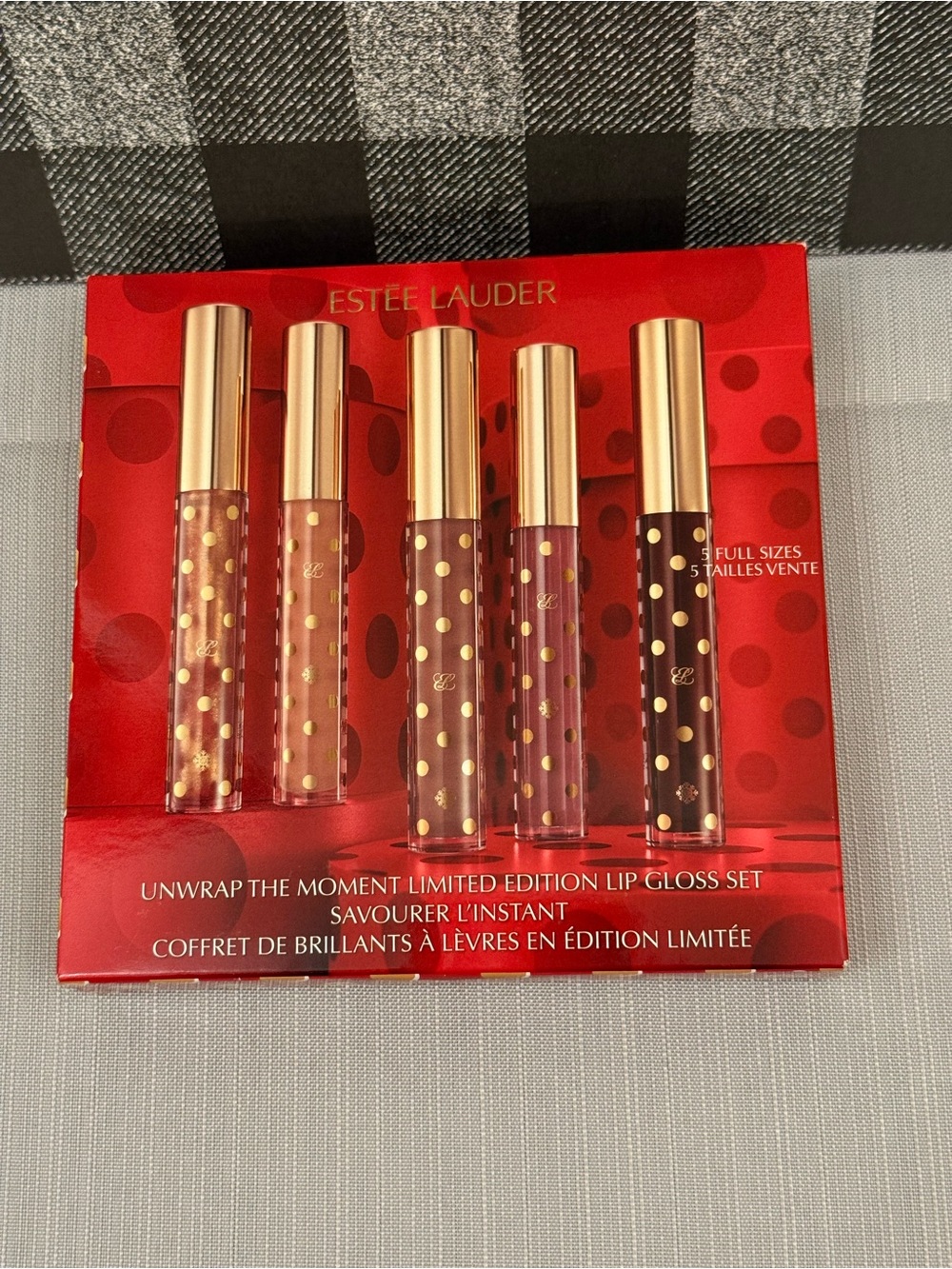 Estee Lauder Limited Edition Lip Gloss Set - Red & Pink Tones